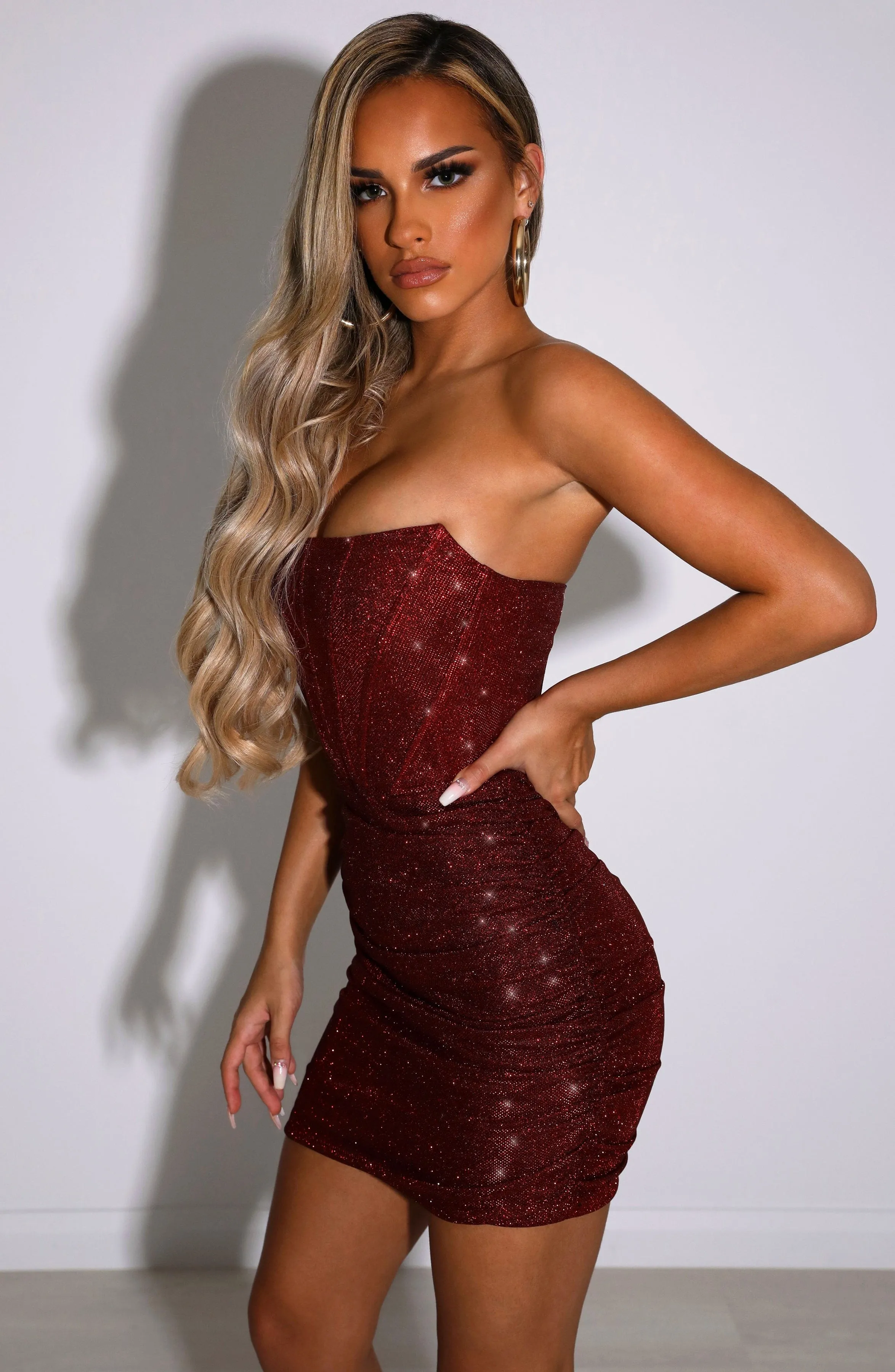 Cindy Mini Dress - Red Glitter sold by Babyboo Fashion product image thumbnail 5