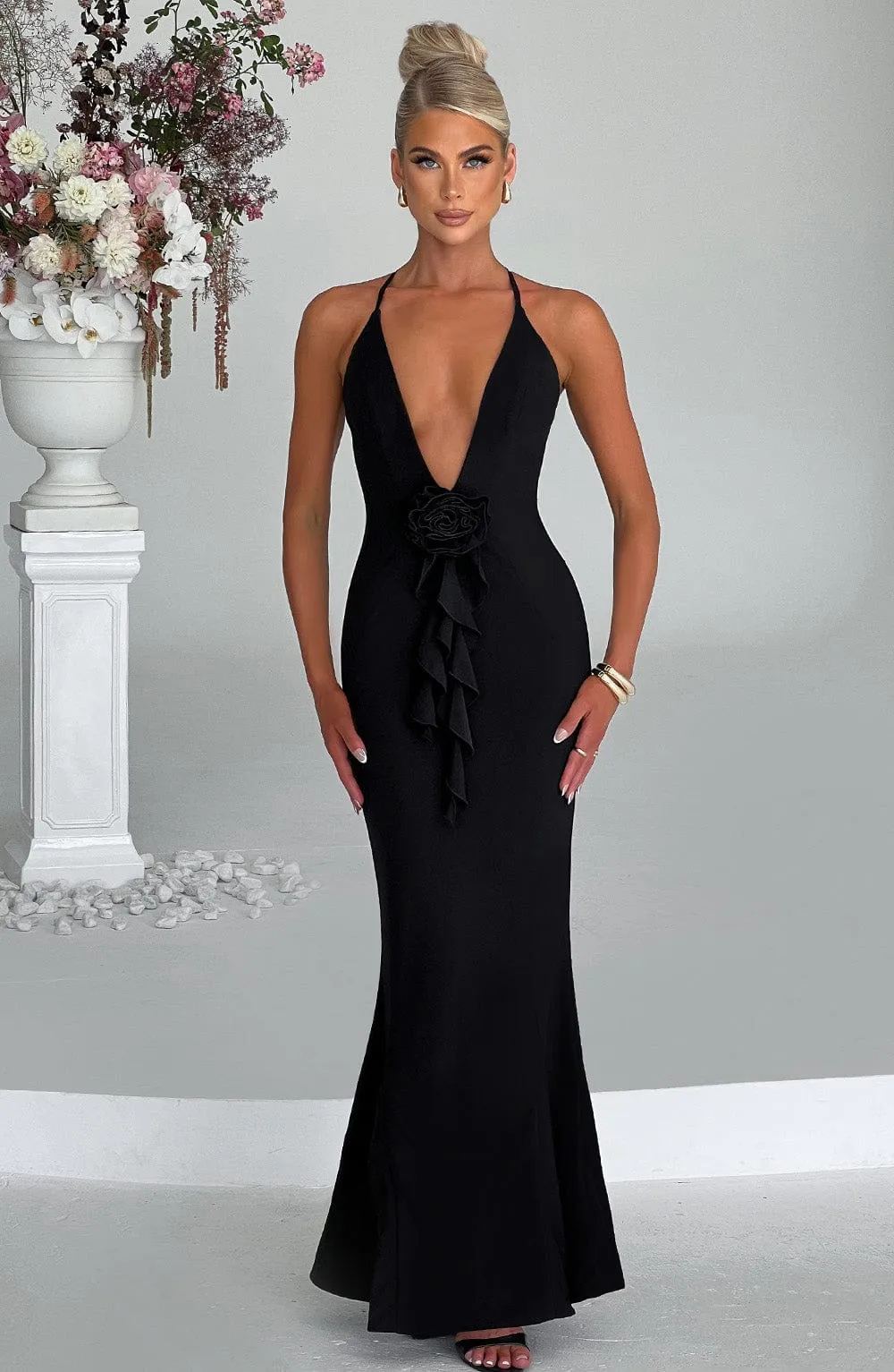 Constantina Maxi Dress - Black sold by Babyboo Fashion
