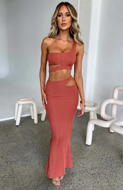 Kaela Maxi Skirt - Rust sold by Babyboo Fashion