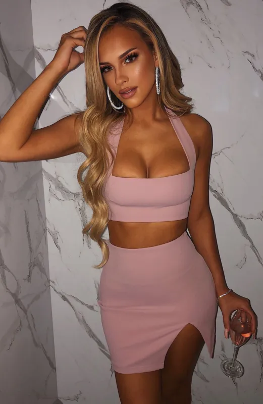 Livia Mini Skirt - Dusty Pink sold by Babyboo Fashion