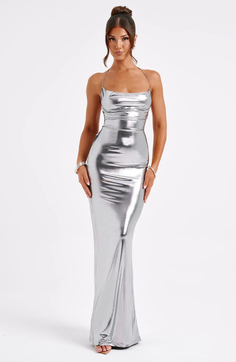 Talisa Maxi Dress - Gunmetal sold by Babyboo Fashion