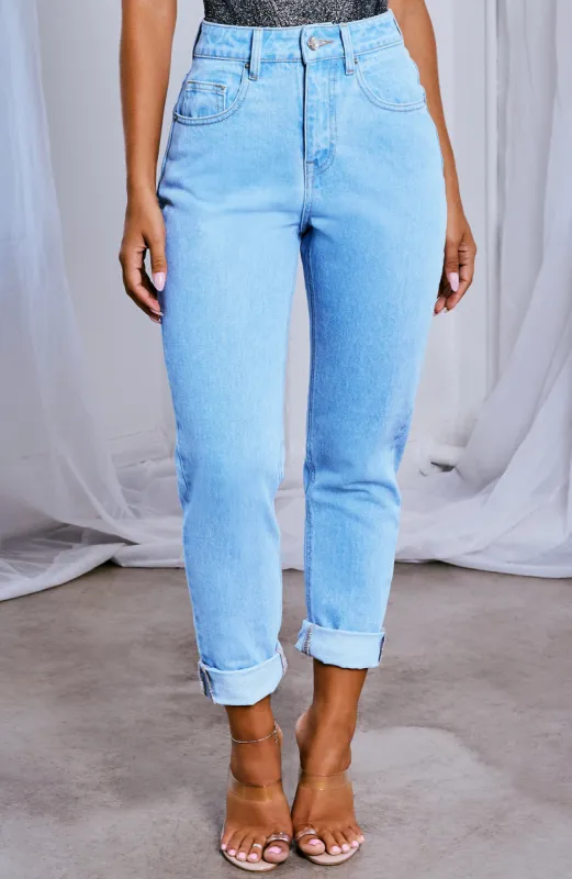 Ali Boyfriend Jeans - Light Blue sold by Babyboo Fashion