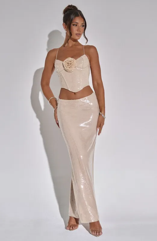 Larisa Maxi Skirt - Nude sold by Babyboo Fashion