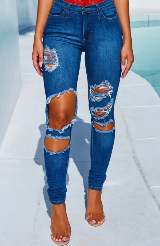 Amelia Jeans - Medium Blue sold by Babyboo Fashion