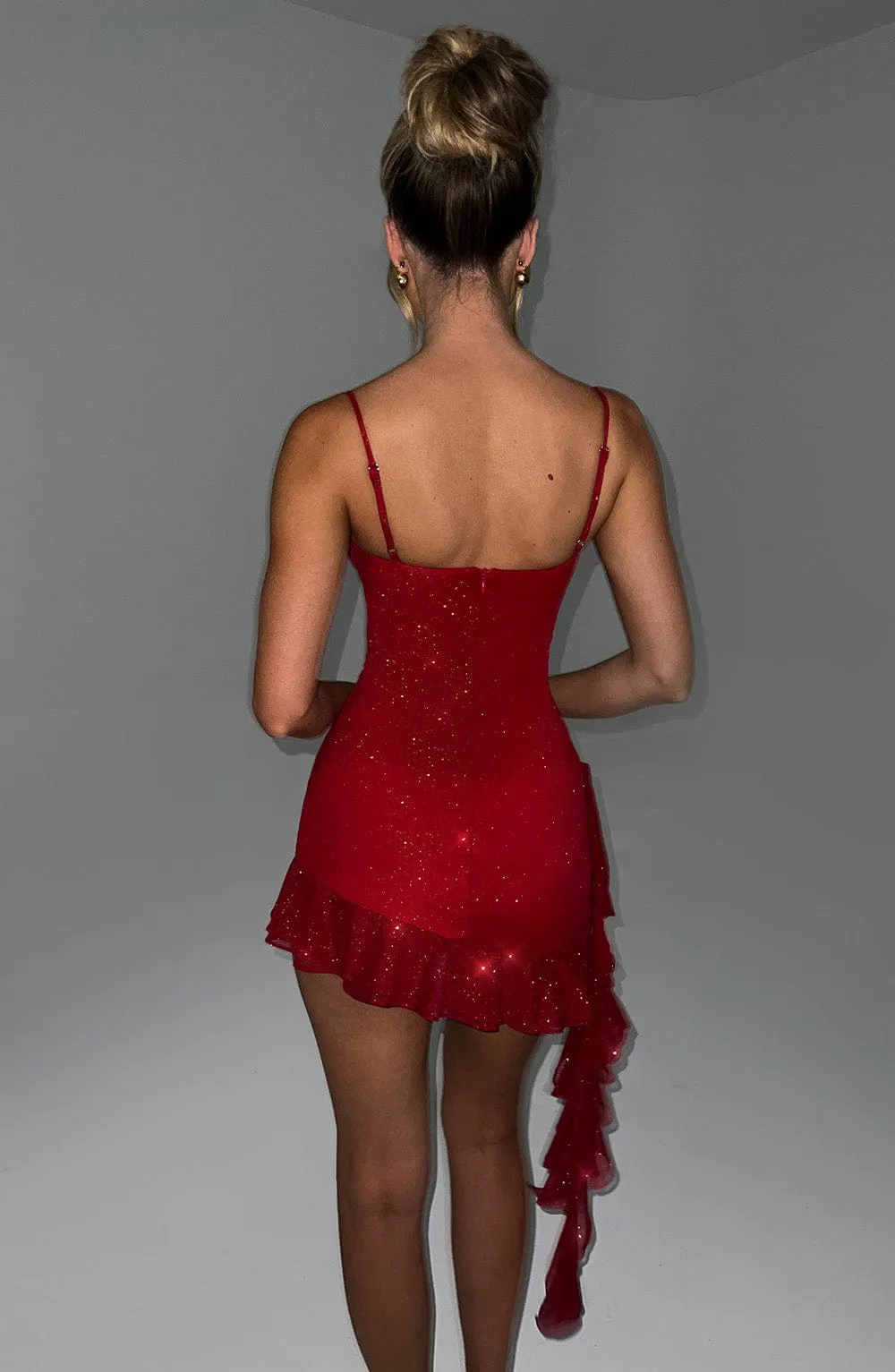 Dixie Mini Dress - Red Sparkle sold by Babyboo Fashion product image thumbnail 3