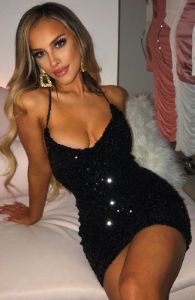 Gigi Mini Dress - Black Sequin sold by Babyboo Fashion