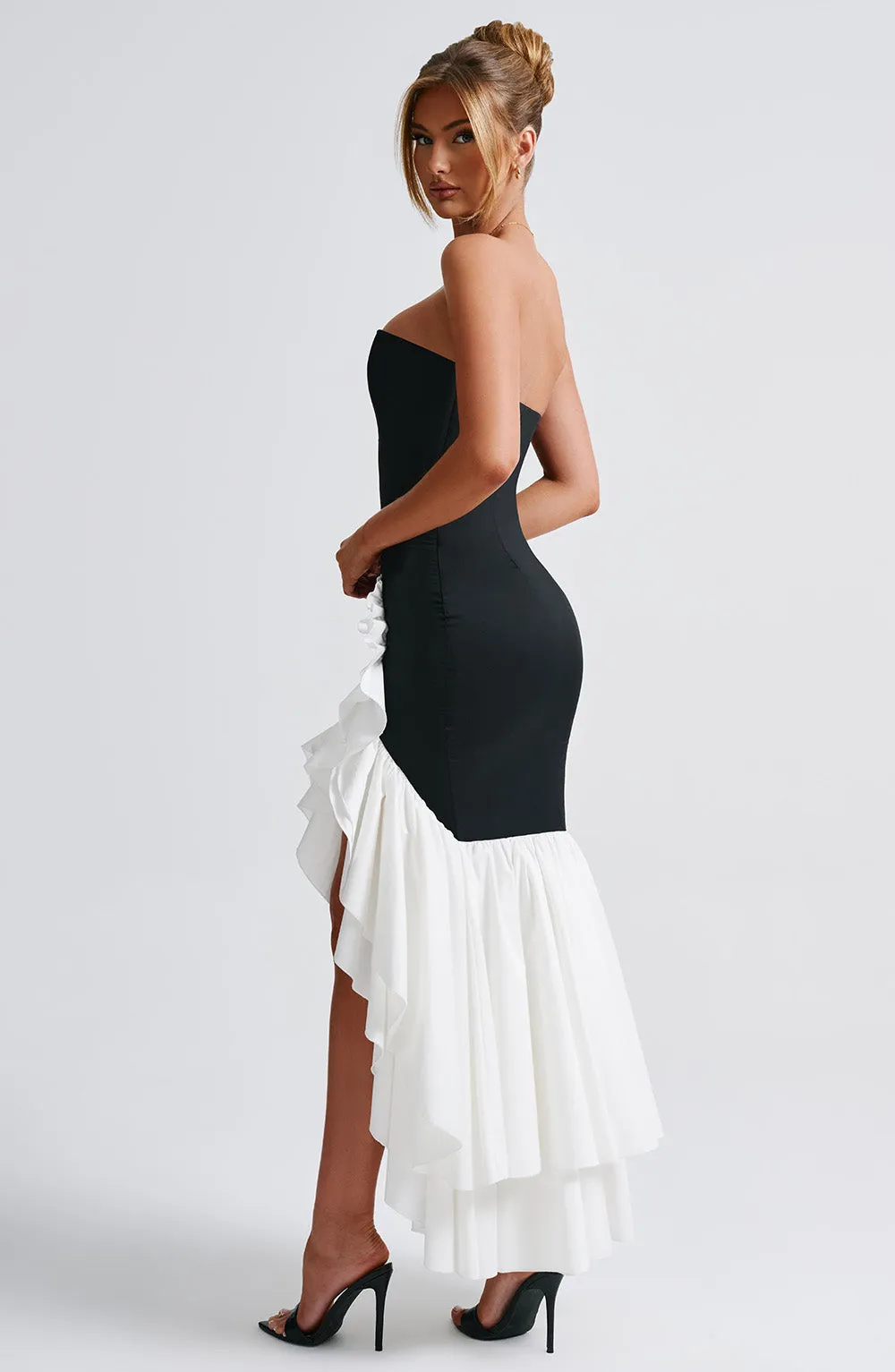 Angelina Maxi Dress - Black/White sold by Babyboo Fashion product image thumbnail 4