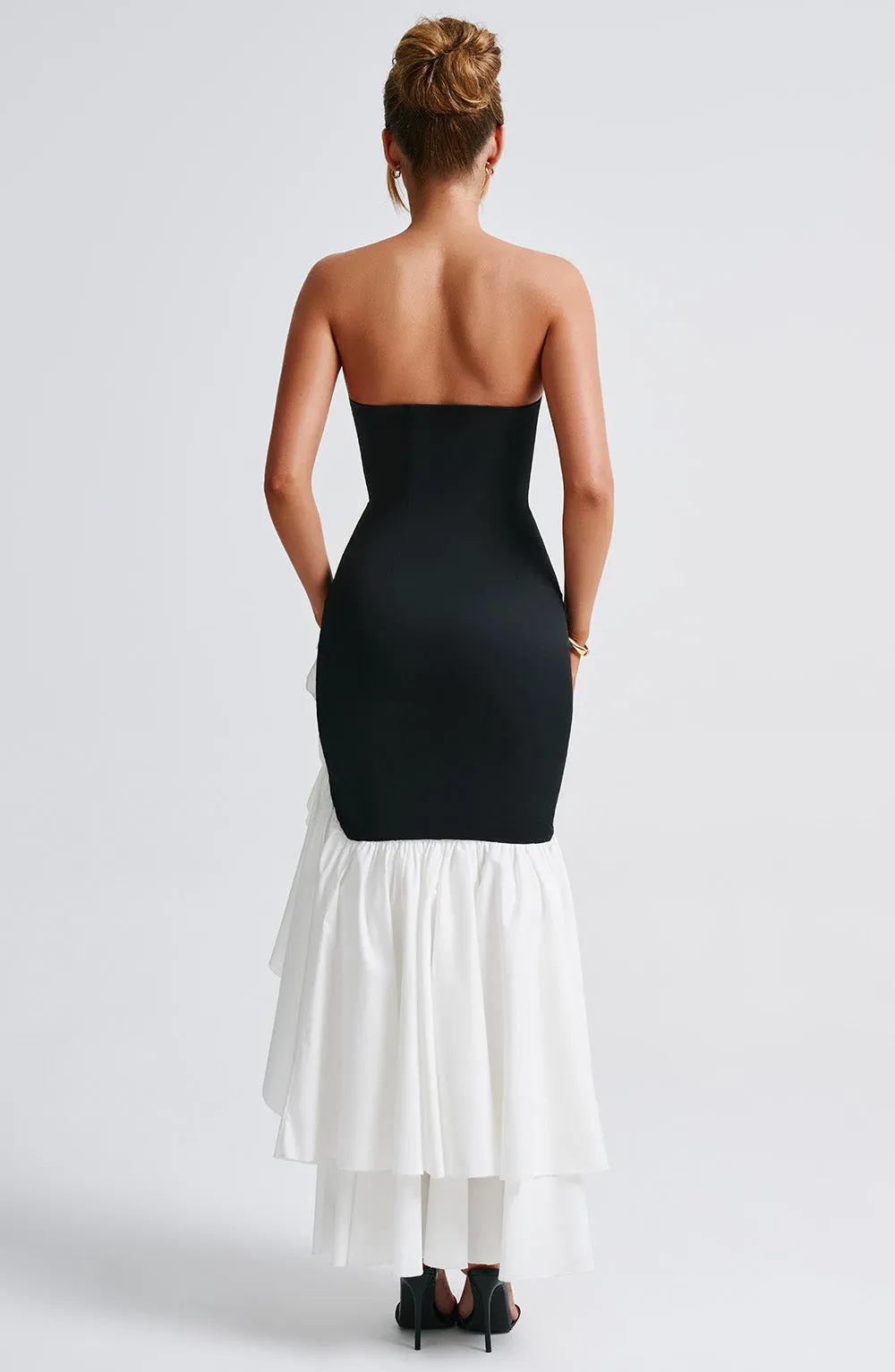 Angelina Maxi Dress - Black/White sold by Babyboo Fashion product image thumbnail 3