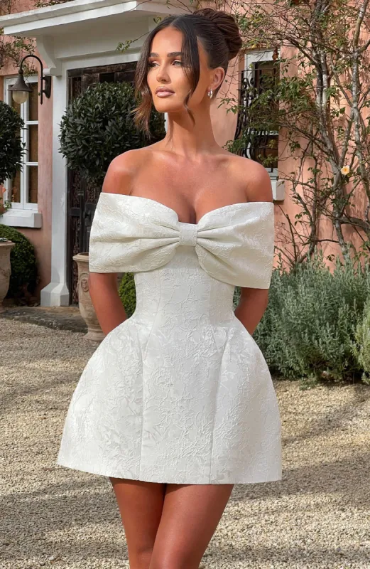 Raquel Mini Dress - Ivory sold by Babyboo Fashion