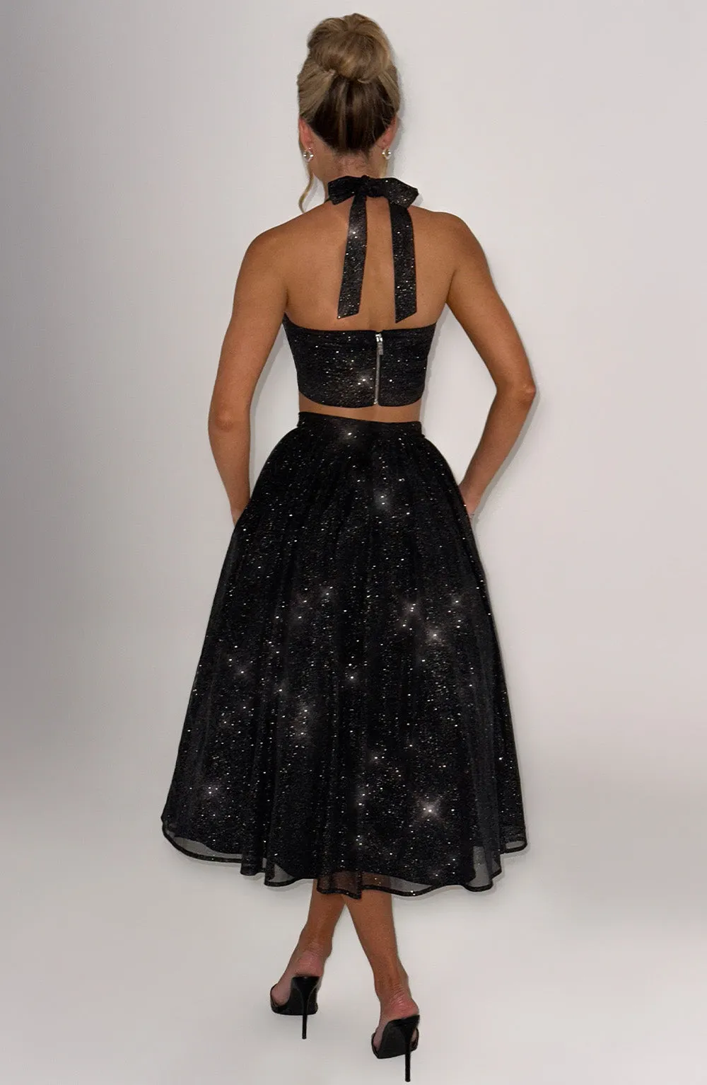 Alani Crop Top - Black Sparkle sold by Babyboo Fashion product image thumbnail 2