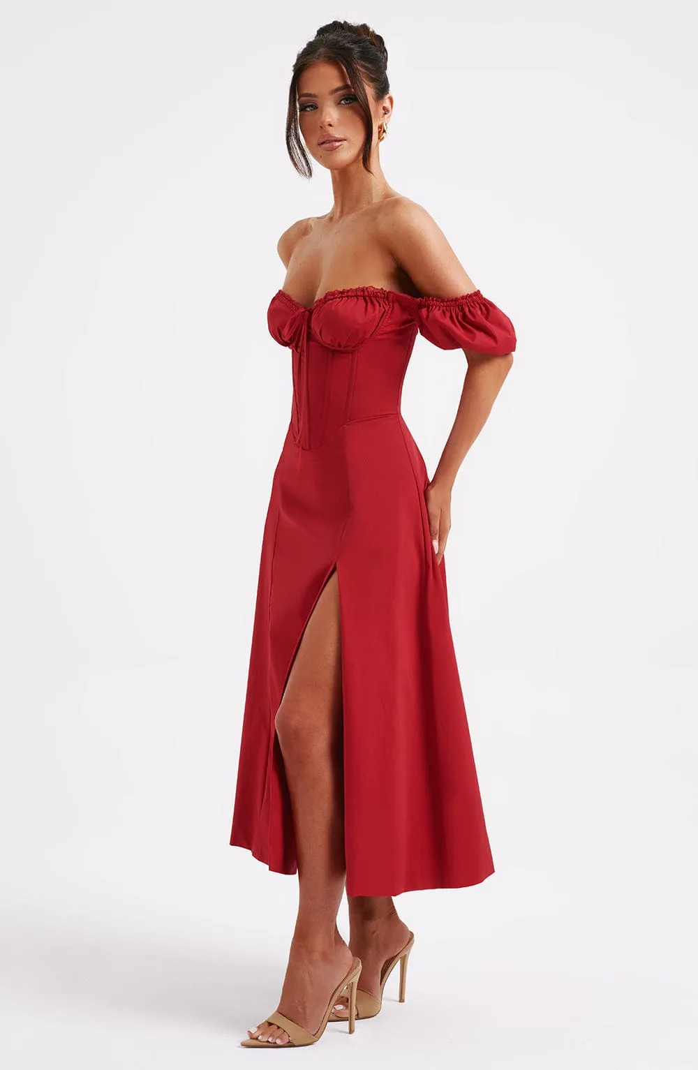 Courtney Midi Dress - Red sold by Babyboo Fashion product image thumbnail 5