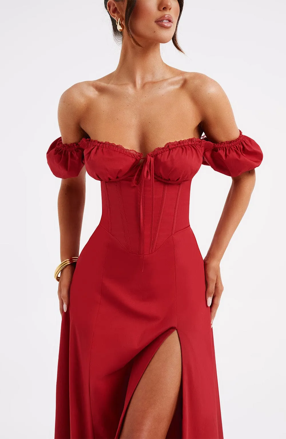 Courtney Midi Dress - Red sold by Babyboo Fashion product image thumbnail 3
