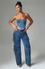 Brooklyn Cargo Pant - Dark Wash sold by Babyboo Fashion