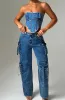 Brooklyn Cargo Pant - Dark Wash sold by Babyboo Fashion