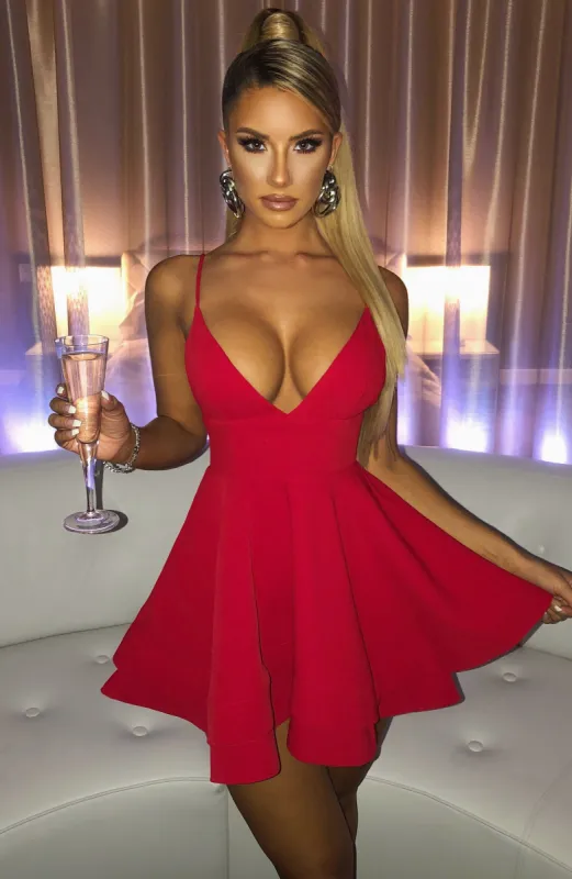 Amanda Mini Dress - Red sold by Babyboo Fashion