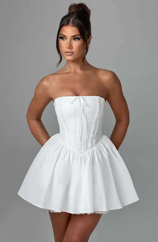 Evie Mini Dress - Ivory sold by Babyboo Fashion