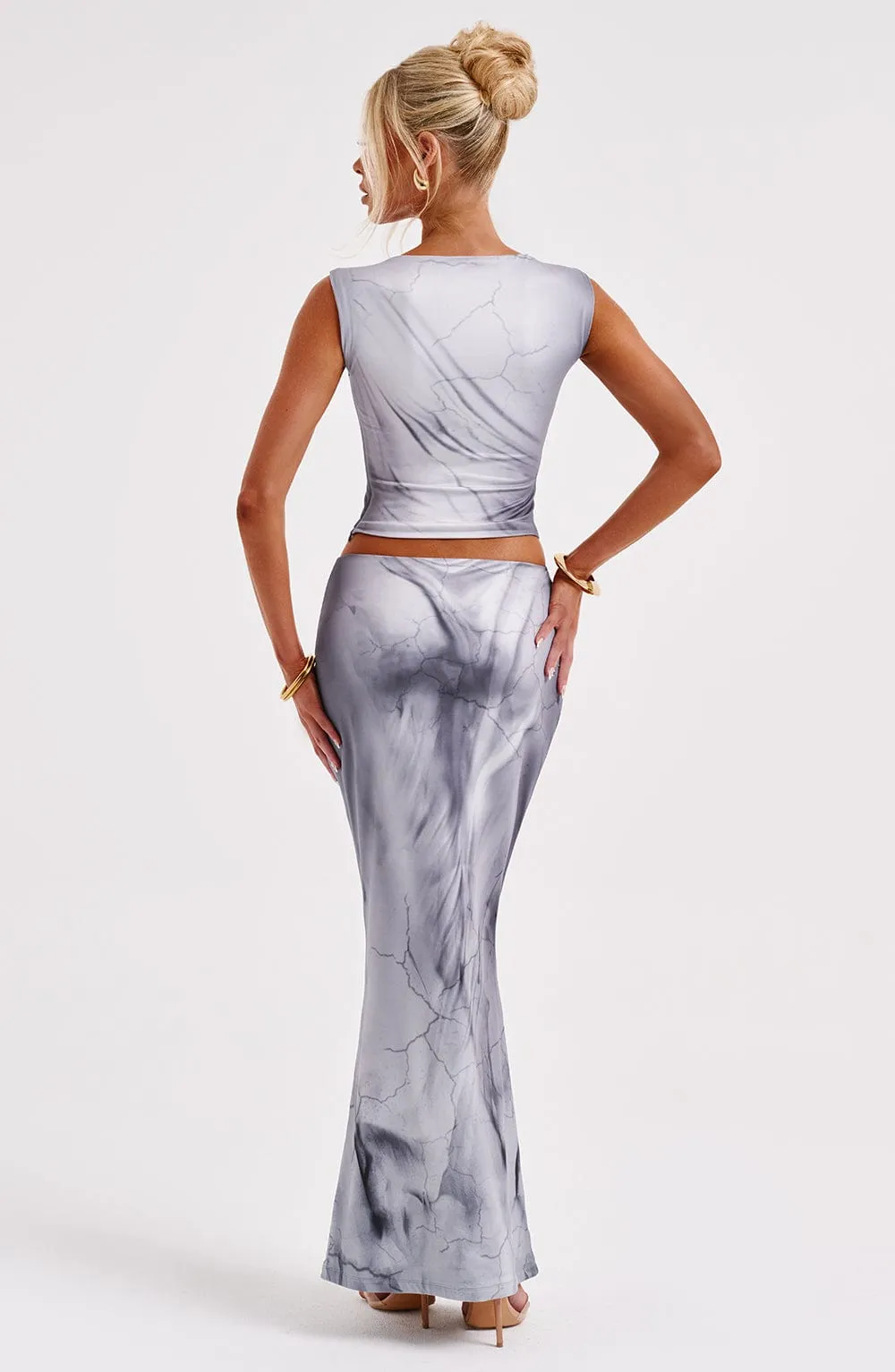 Charmayne Maxi Skirt - Grey Body Print sold by Babyboo Fashion product image thumbnail 5