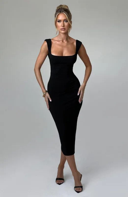 Malina Midi Dress - Black sold by Babyboo Fashion