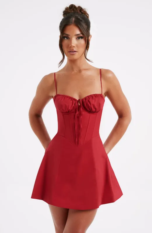 Lacey Mini Dress - Red sold by Babyboo Fashion