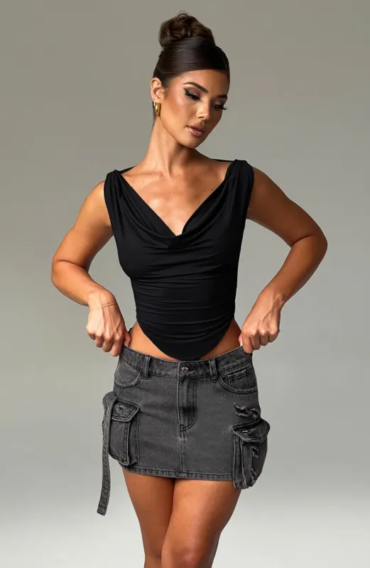 Franziska Top - Black sold by Babyboo Fashion