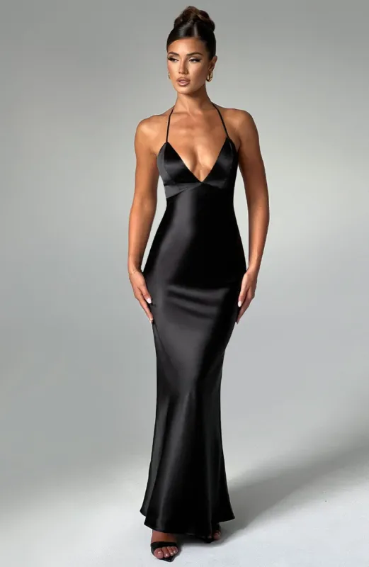 Delphine Maxi Dress - Black made by Babyboo Fashion