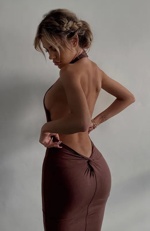 Nicollette Maxi Dress - Chocolate sold by Babyboo Fashion