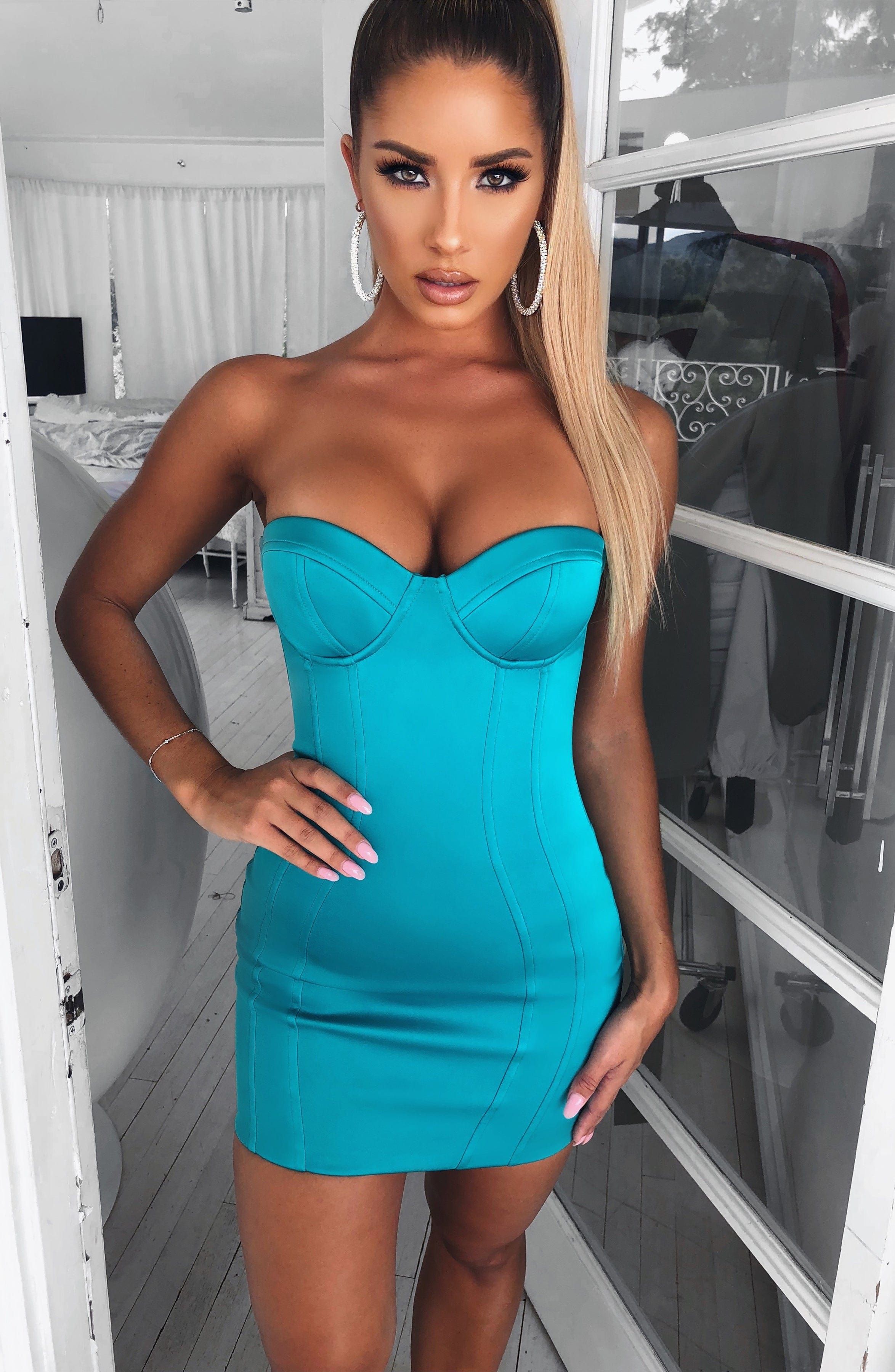 Tegan Mini Dress - Turquoise sold by Babyboo Fashion