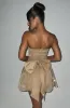 Katrina Mini Dress - Gold Sparkle sold by Babyboo Fashion
