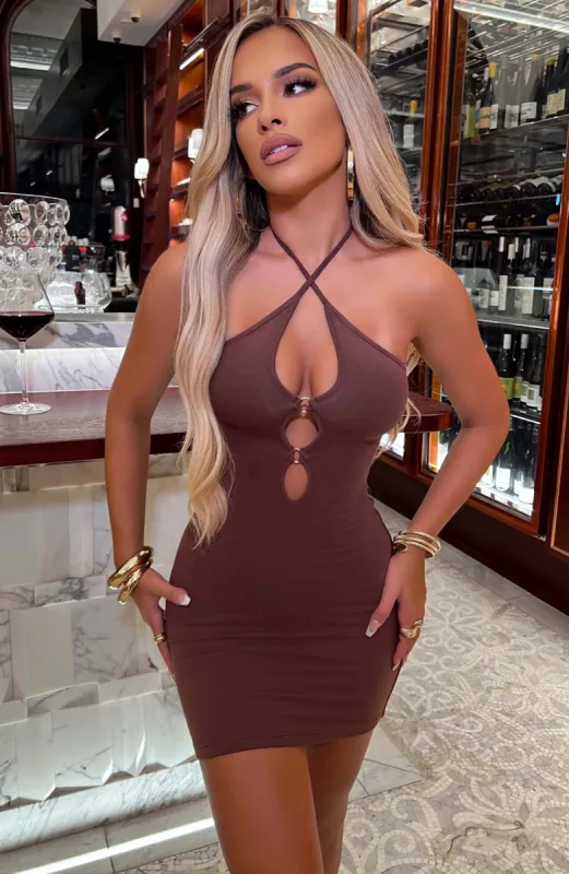 Maysa Mini Dress - Chocolate sold by Babyboo Fashion
