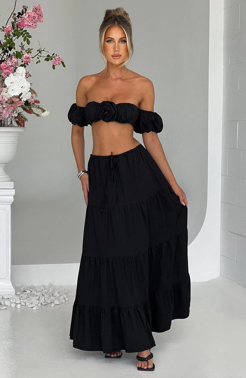 Carmen Maxi Skirt - Black sold by Babyboo Fashion