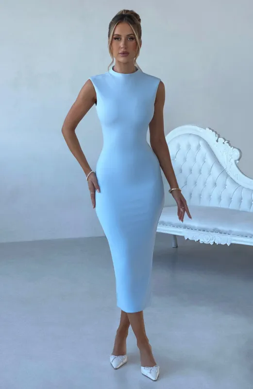 Moira Midi Dress - Blue made by Babyboo Fashion