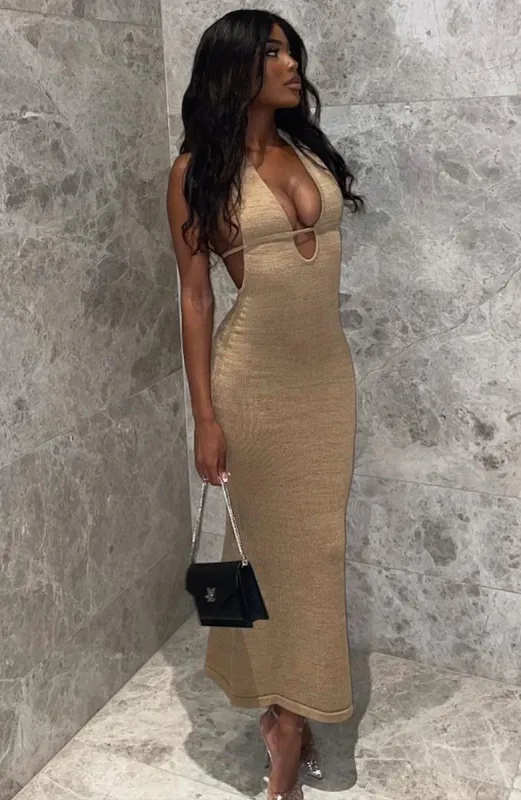 Lilliana Maxi Dress - Beige sold by Babyboo Fashion