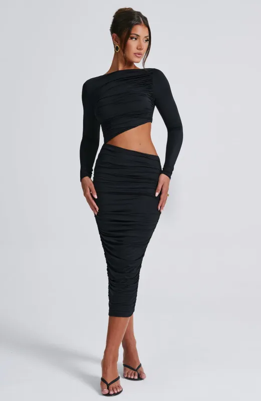 Rylee Midi Dress - Black sold by Babyboo Fashion