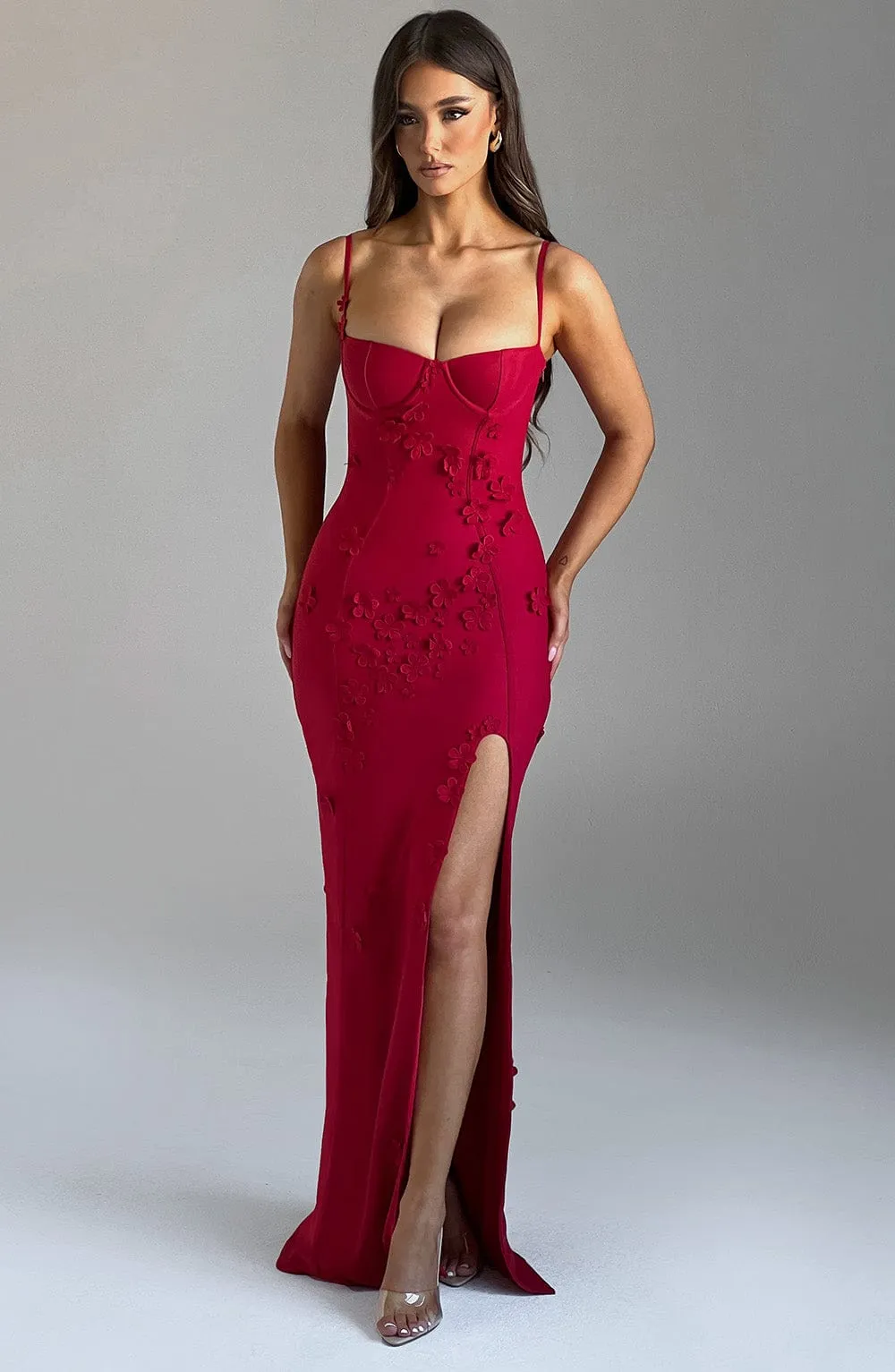 Dalary Maxi Dress - Red Lined sold by Babyboo Fashion