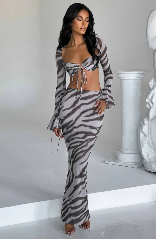 Astrid Maxi Skirt - Zebra Print sold by Babyboo Fashion