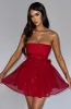 Katrina Mini Dress - Red Sparkle sold by Babyboo Fashion