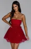 Katrina Mini Dress - Red Sparkle sold by Babyboo Fashion