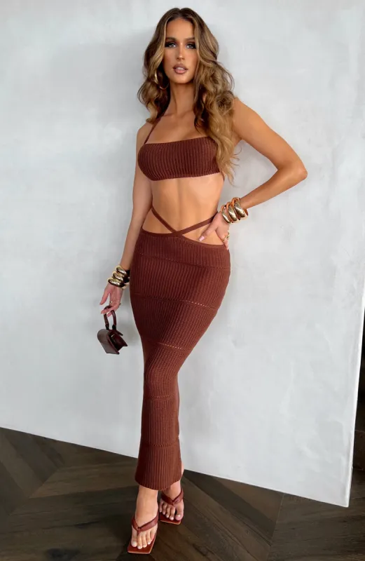 Aubery Maxi Skirt - Chocolate sold by Babyboo Fashion