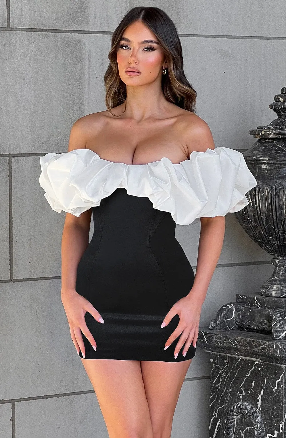 Allie Mini Dress - Black/White sold by Babyboo Fashion product image thumbnail 3