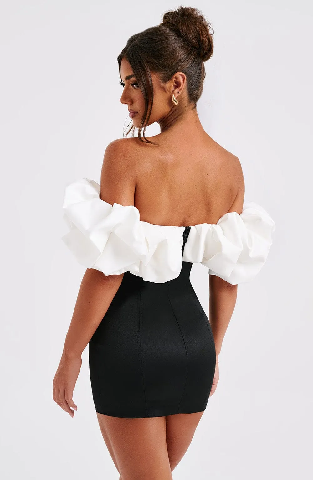 Allie Mini Dress - Black/White sold by Babyboo Fashion product image thumbnail 5