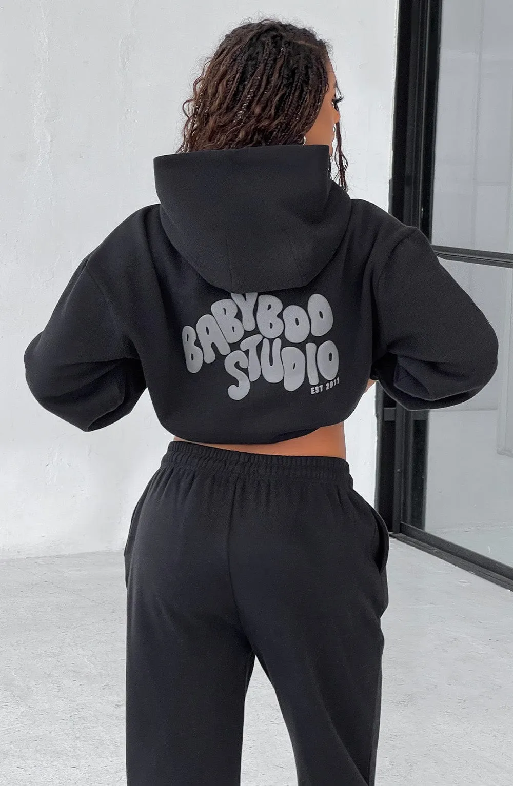 Studio Hoodie - Black/Charcoal sold by Babyboo Fashion