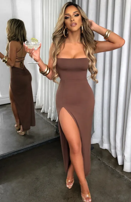 Victoria Maxi Dress - Chocolate sold by Babyboo Fashion