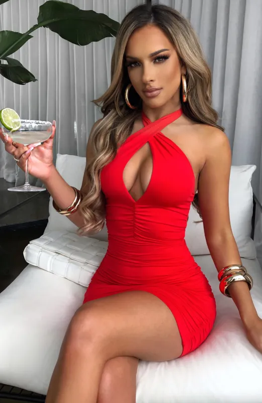 Soraya Mini Dress - Red sold by Babyboo Fashion