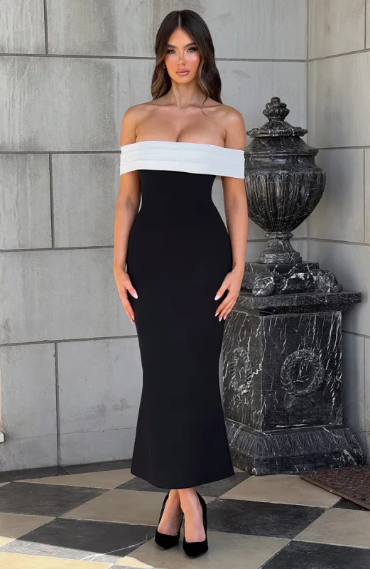 Bex Midi Dress - Black/White sold by Babyboo Fashion