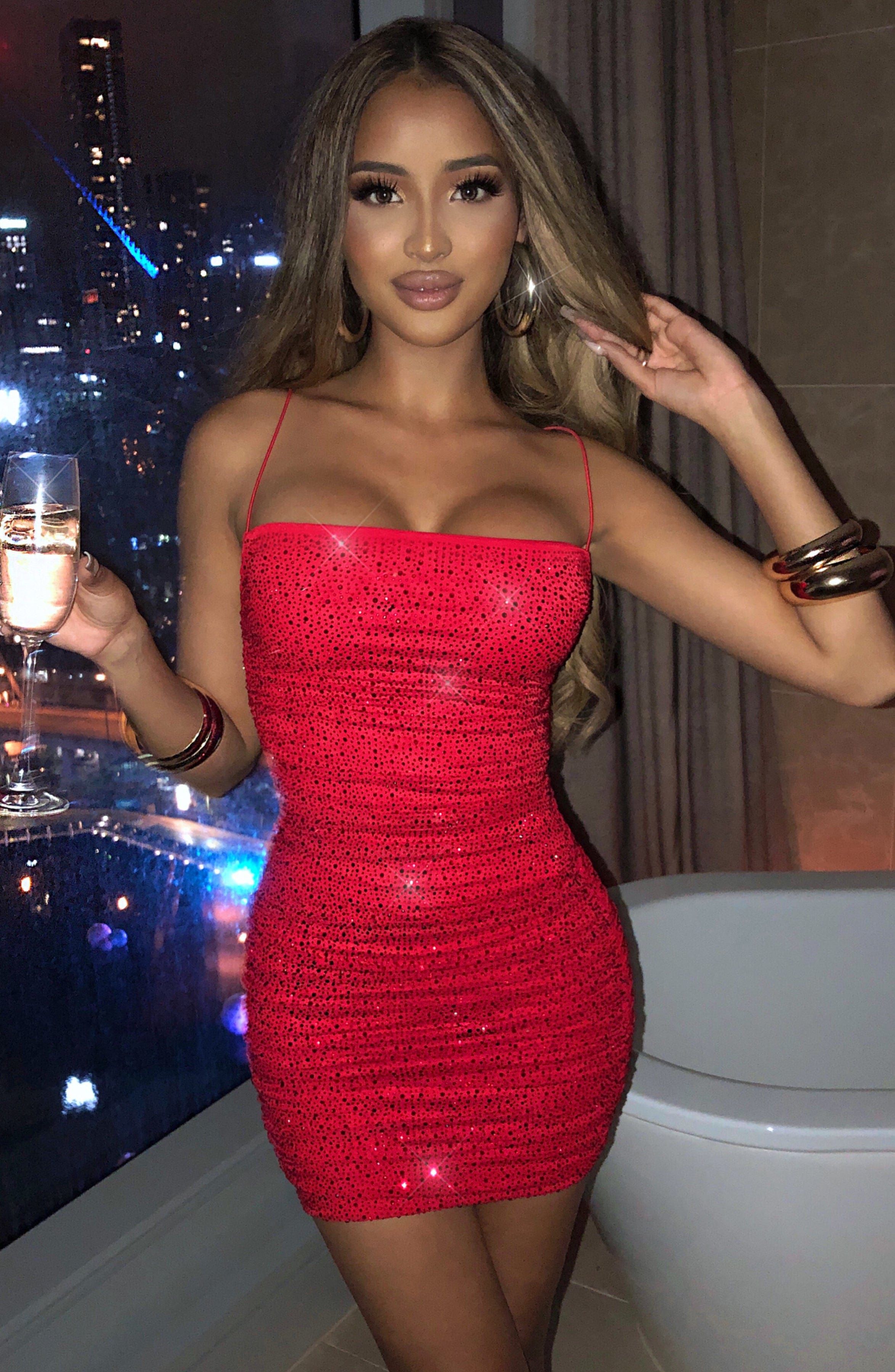 Tonia Mini Dress - Red sold by Babyboo Fashion