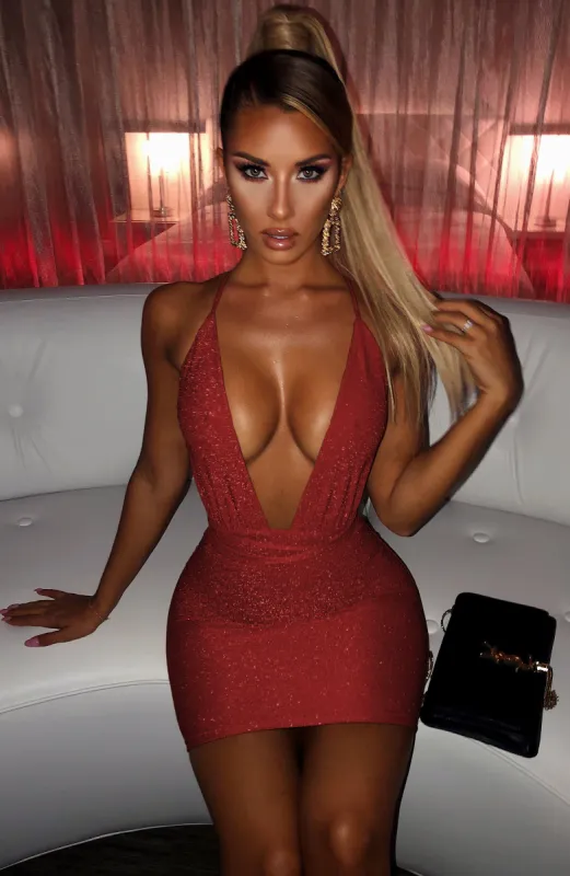 Capri Mini Dress - Red Sparkle sold by Babyboo Fashion