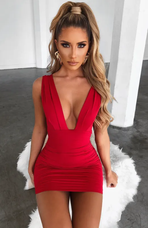 Kahra Mini Dress - Red sold by Babyboo Fashion