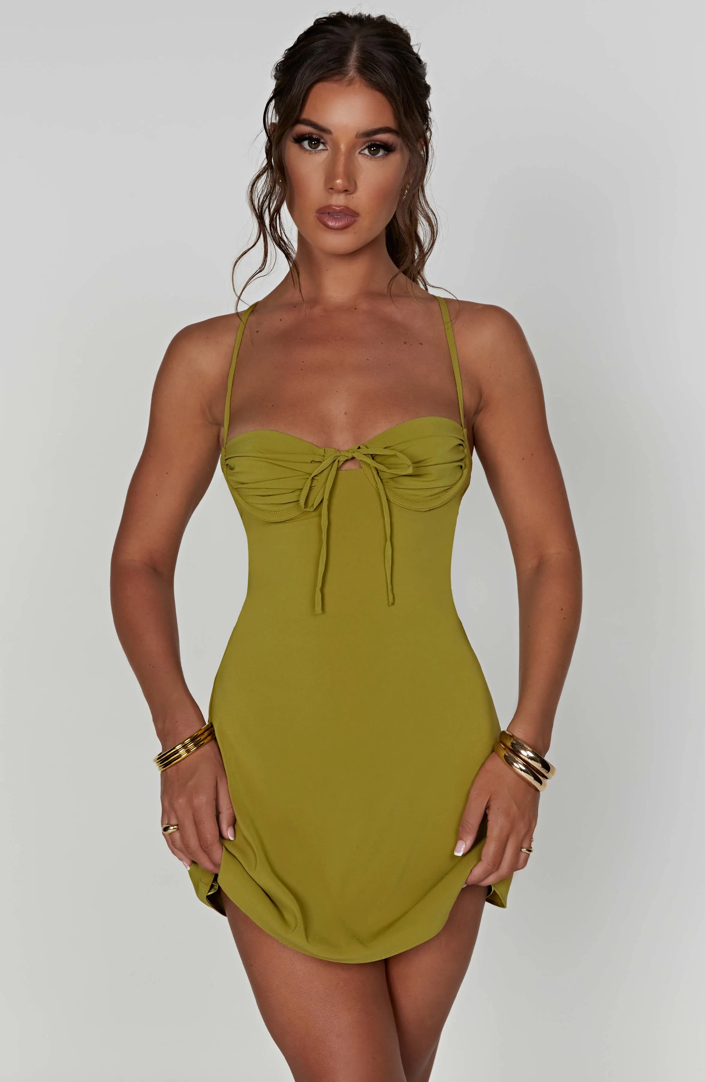 Renee Mini Dress - Green sold by Babyboo Fashion