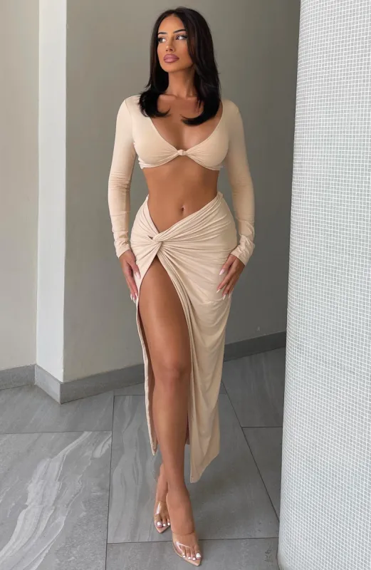 Rosa Maxi Skirt - Nude sold by Babyboo Fashion