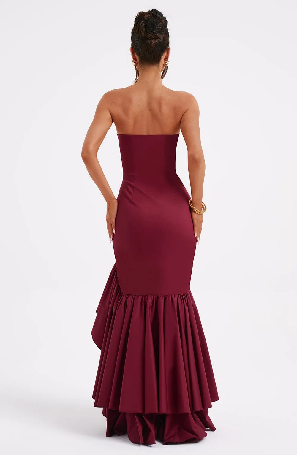 Angelina Maxi Dress - Burgundy sold by Babyboo Fashion product image thumbnail 3